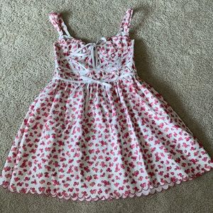 FOR LOVE & LEMONS Pink Floral Mini Dress Size M